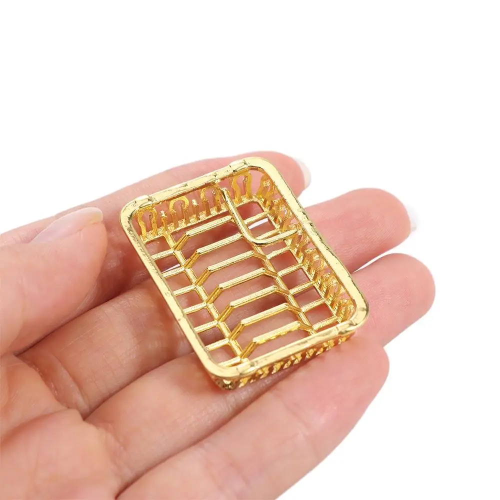 Alloy 1: 12 Dollhouse Mini Dish Rack Miniature Plate Storage Dollhouse Simulation Furniture Decorative Simulation