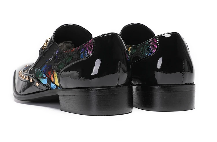 BOARD Herbst Herrenschuhe Spike Luxuriöse Persönlichkeit Bankett Niete Tigerkopf Druck Formelle Kleidung Schuhe – Detail 12