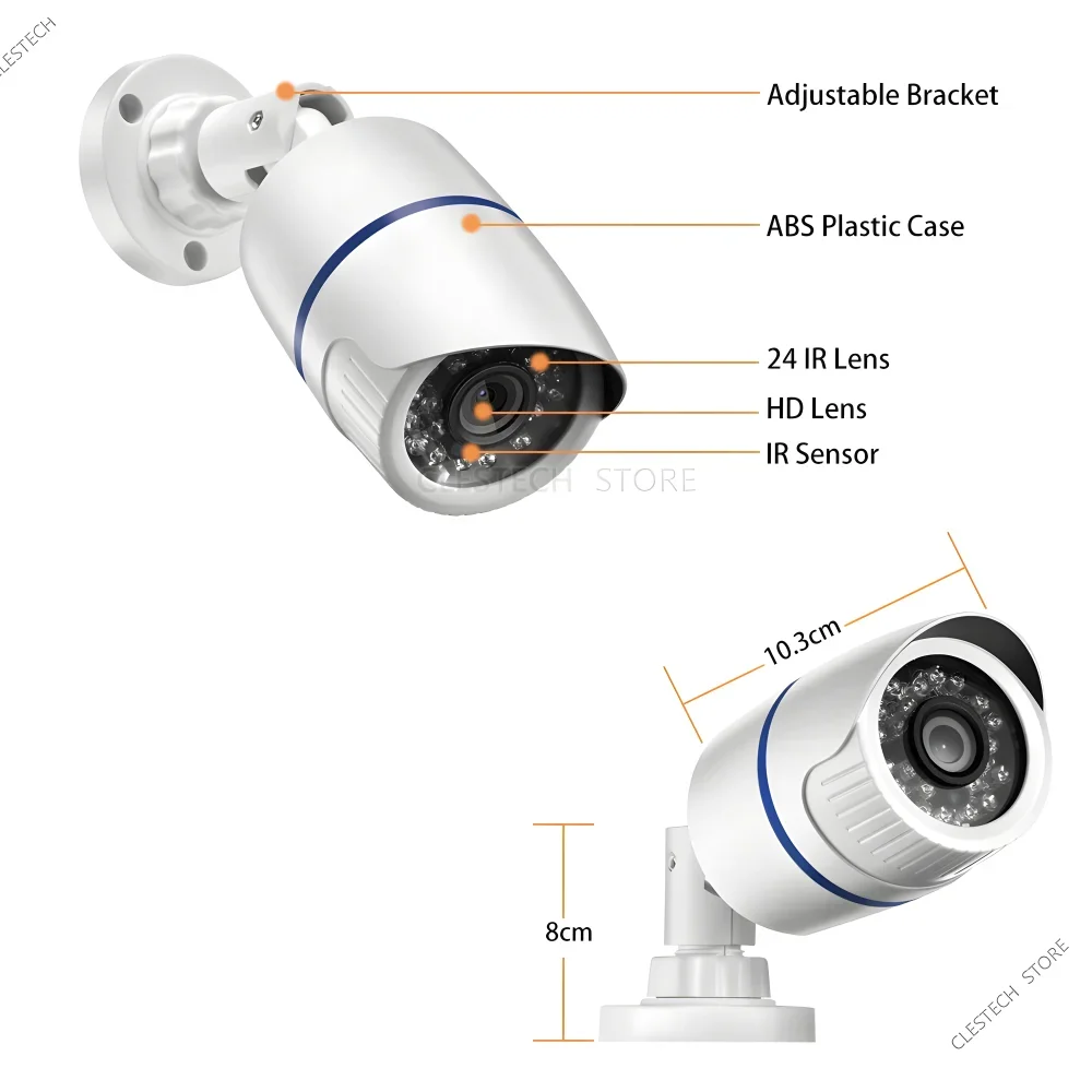 TUTTO DVR compatibile esterno impermeabile CVBS/TVI/CVI AHD telecamera 4in1 1080P 4MP 5MP 4K Ultra HD Mini con staffa per la sorveglianza