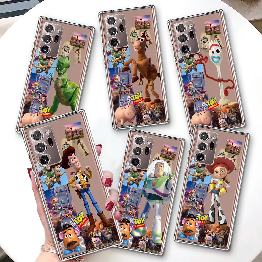 Transparent Case for Samsung Galaxy Note 20 Ultra 5G 10 Plus 8 9 TPU Soft Phone Cover 10 Lite M52 J4 J6 2018 Disney Toy Story