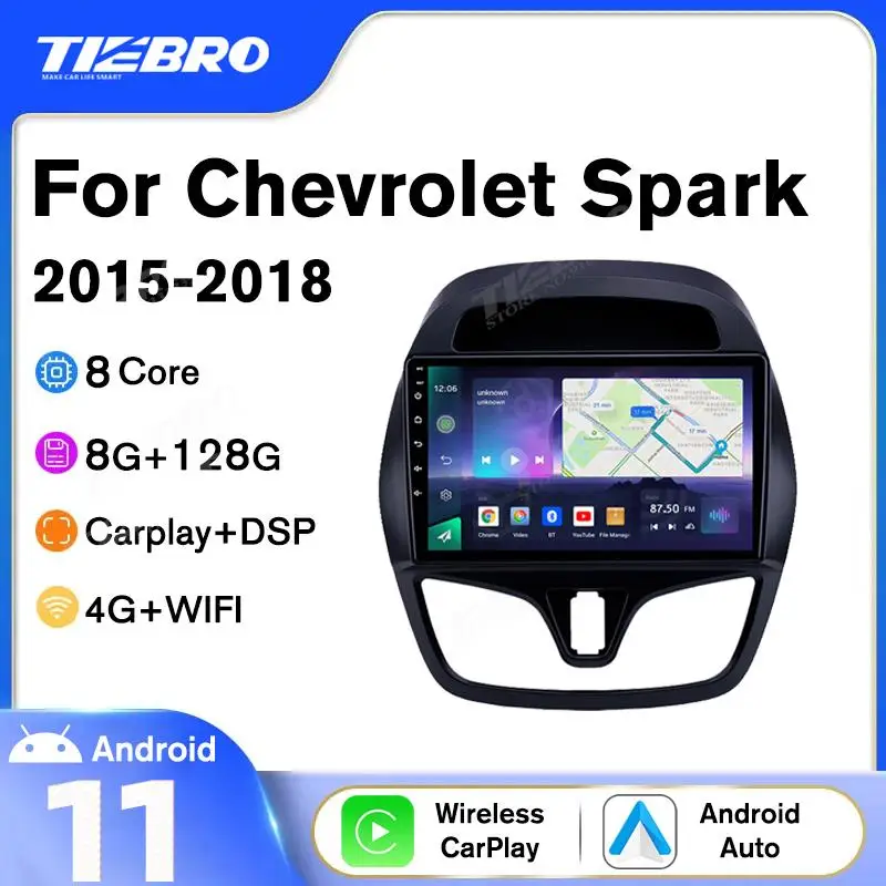 

Автомагнитола TIEBRO для Chevrolet Spark Beat 2015-128, мультимедийный видеоплеер на Android 10, 2DIN, 8 ГБ + 2018 ГБ, автомагнитола DSP RDS Carplay