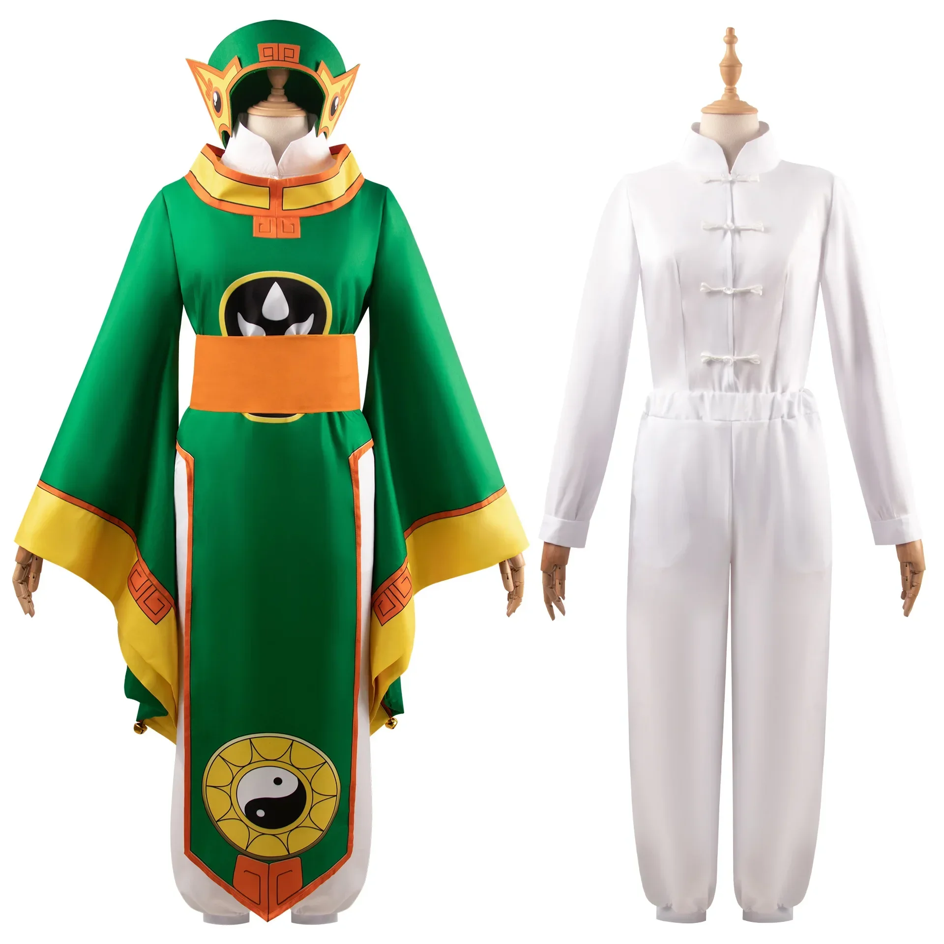 วิกผมอนิเมะคาร์ปเตอร์ SAKURA ri syaoran SAKURA วิกชุดคอสเพลย์ผู้หญิงตัวต่อเลโก้นินจาลี่ไซยาโรนสำหรับงานปาร์ตี้ฮาโลวีนสีเขียว