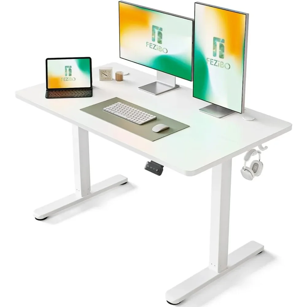 Electric Standing Desk, 48 x 24 Inches Height Adjustable Stand up Desk, Sit Stand Home Office Desk, Computer , White