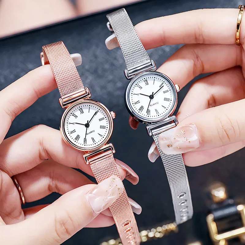 Popular European and American Women's Retro and Trendy Korean Version of Minimalist Small Circular Watch for Daily Life watches