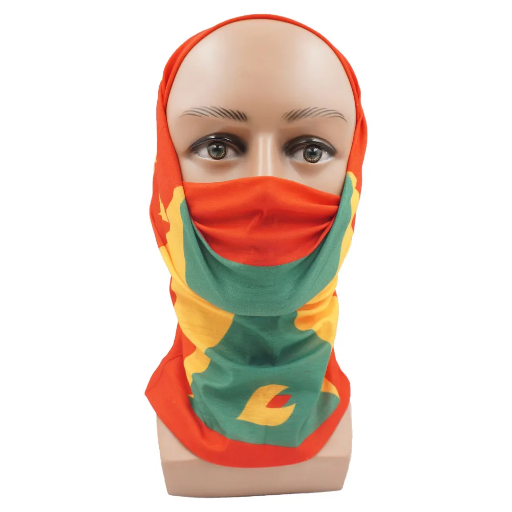 Jamaica Haiti Colombia Mexico Flag Pattern Bandana Women Hiking Neck Gaiter Caribbean National Flag UV Protection Face Shield