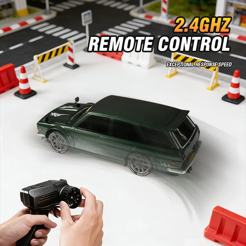 Mini voiture de course télécommandée Rc de bureau, véhicule à dérive à demi-échelle, modèle de voiture rétro simulé, cadeau pour enfants, 1/24