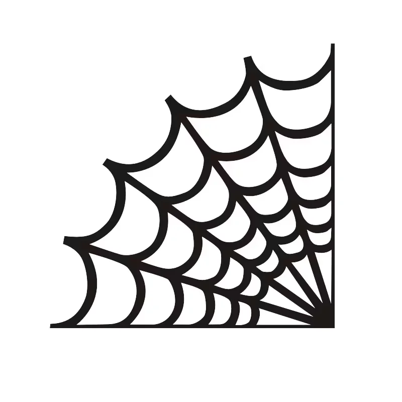 Suitable for Car Windows, Walls, Bumpers, And Laptops, Perfect for Halloween Vinyl Decal Outline of a Spider Web for Corners,