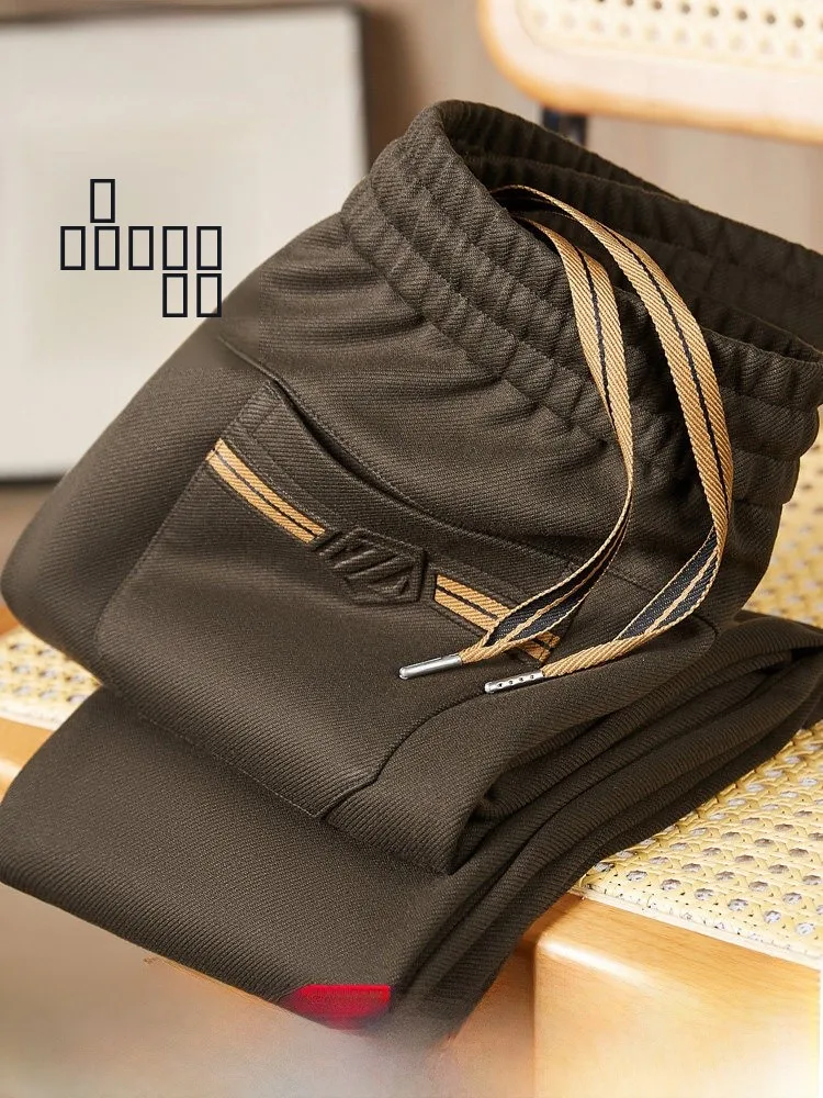 

Мужские твидовые брюки на осень-зиму, теплые, прямые, зауженные, повседневные, модные, деловые