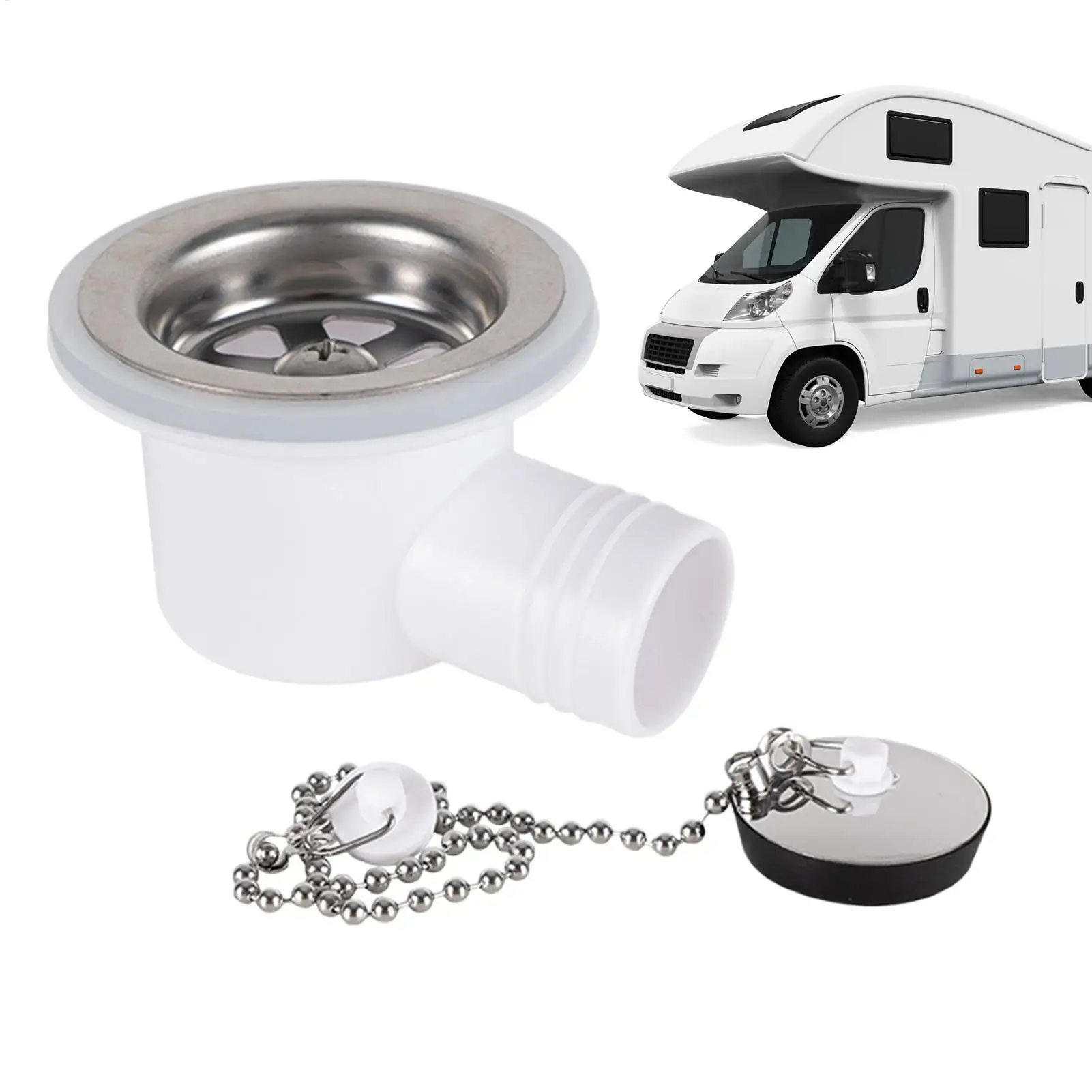 

Sink Drain Stopper Stainless Steel Angle Fitting Sink Waste Drain Plug For Motorhome RV Boat Kitchen Bathroom Outdoor Camping