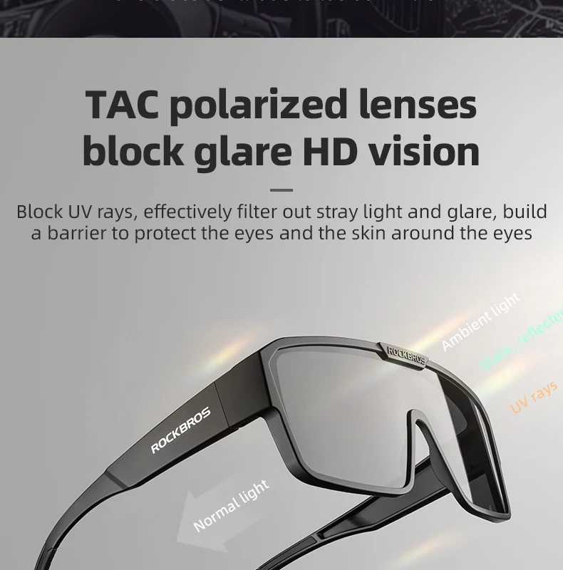 ROCKBROS Polarisierte Brille Outdoor Sonnenbrille Angeln Blendung Leichte Fahren Fahrrad Sonnenbrille Sport Radfahren Brille – Detail 17