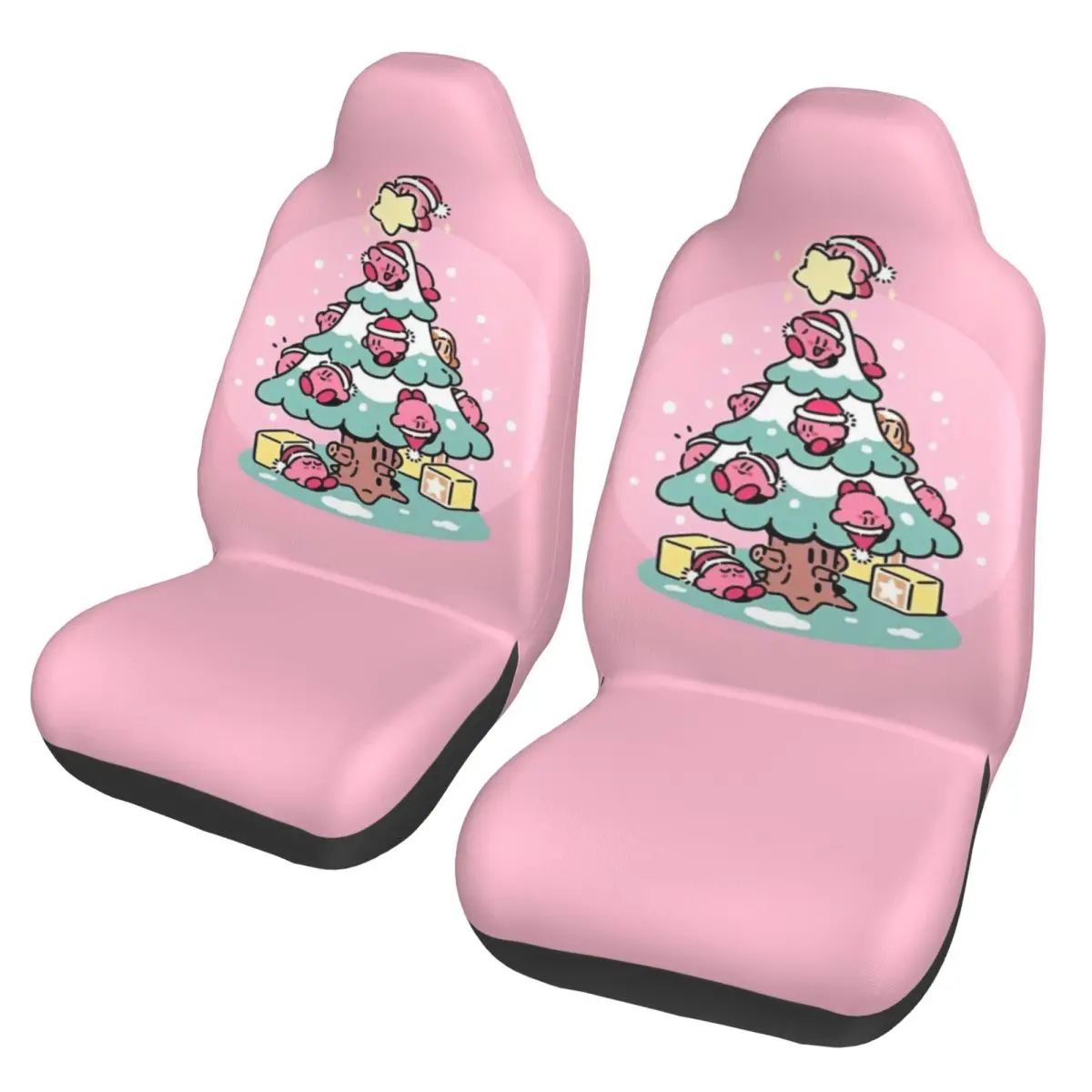 

Cute Kawaii Kirbys Universal Car Seat Cover Waterproof For SUV Cartoon Car Seats Covers Polyester Car Accessories