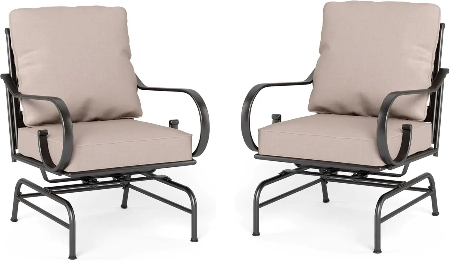 

Extra Large & High Back Patio Furniture Set Metal Modern Outdoor Conversation Sets with Motion Chairs