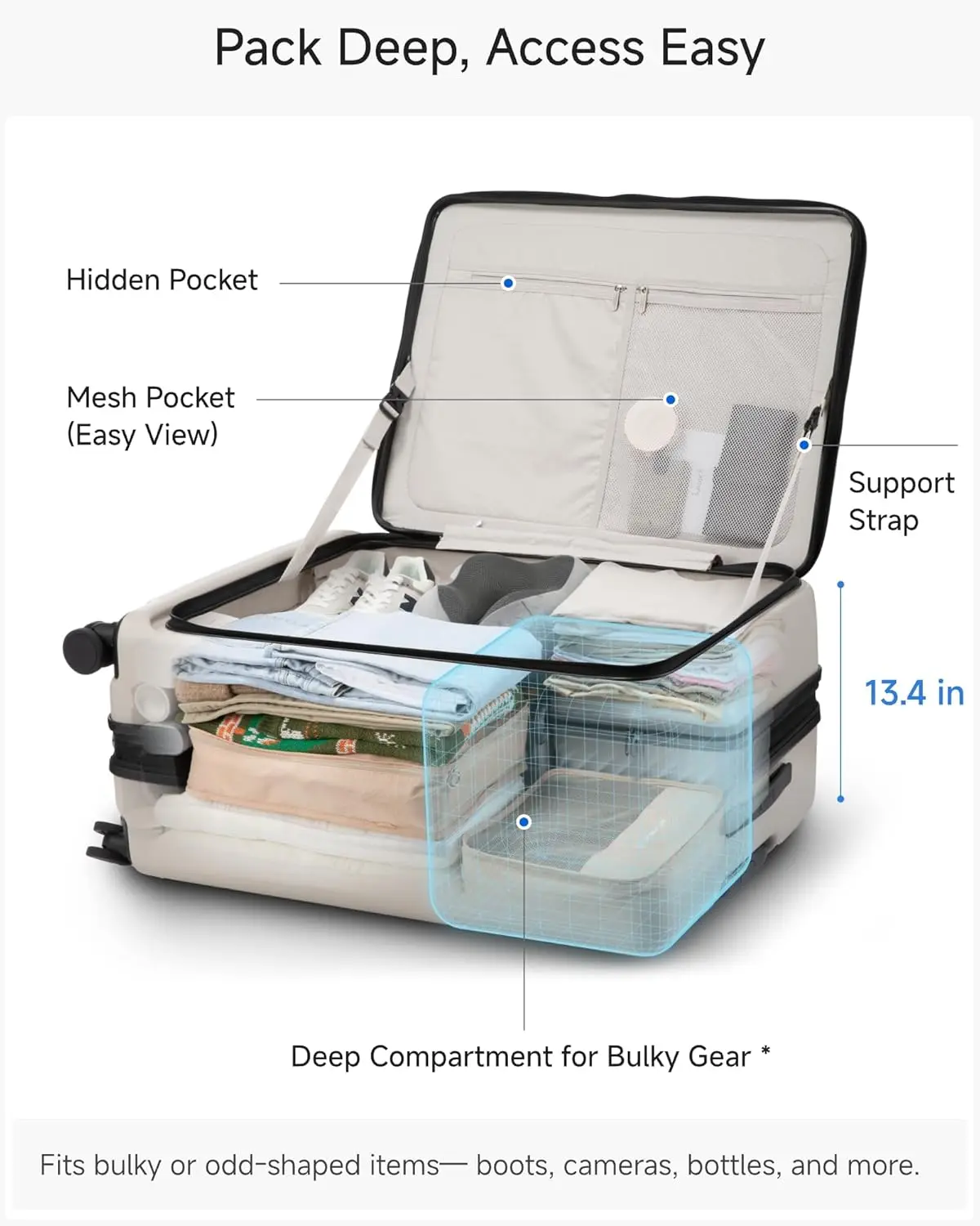 Mala de casca dura expansível com rodas giratórias, trava aprovada pela TSA, material de policarbonato, bagagem de viagem para internacional