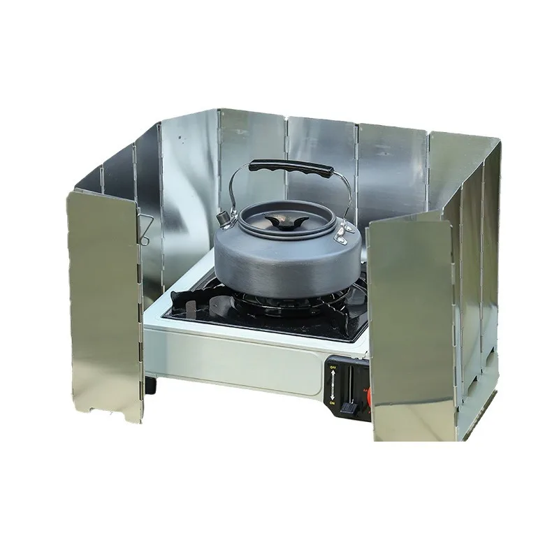 في الهواء الطلق سبائك الألومنيوم موقد الزجاج الأمامي المحمولة خفيفة الوزن قابلة للطي غير المؤكسد الزجاج الأمامي معدات التخييم #5