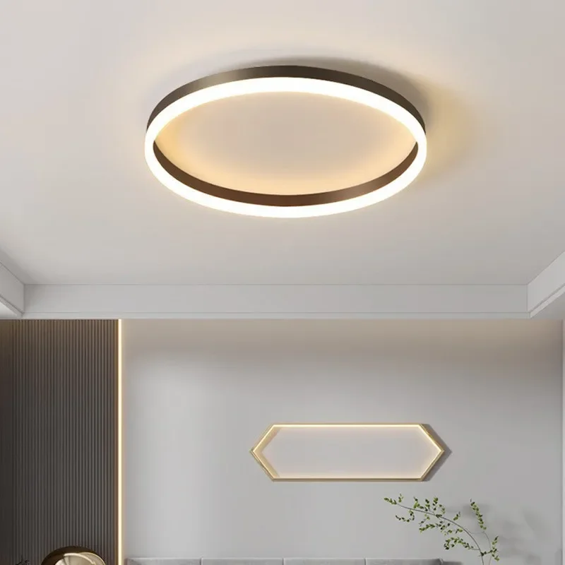 Modern Round Led Ceiling Light Dimmable With Remote Control For Bedroom Living Room Kitchen Foyer LED White/Black Ceiling Lights