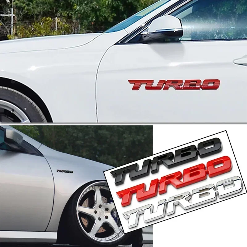 

3D TURBO sticker styling Alloy Car Body Rear Label Side Trim Decals Car Sticker Auto Exterior Decoration Automobile Accessories