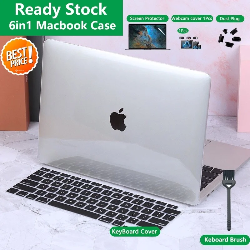 [6 in 1] Set 2021 new Crystal Transparent Case for 2021 2022 macbook Air M2 2023 Pro 14 inch M1 A2681 A2338 2020 Air 13 a2337