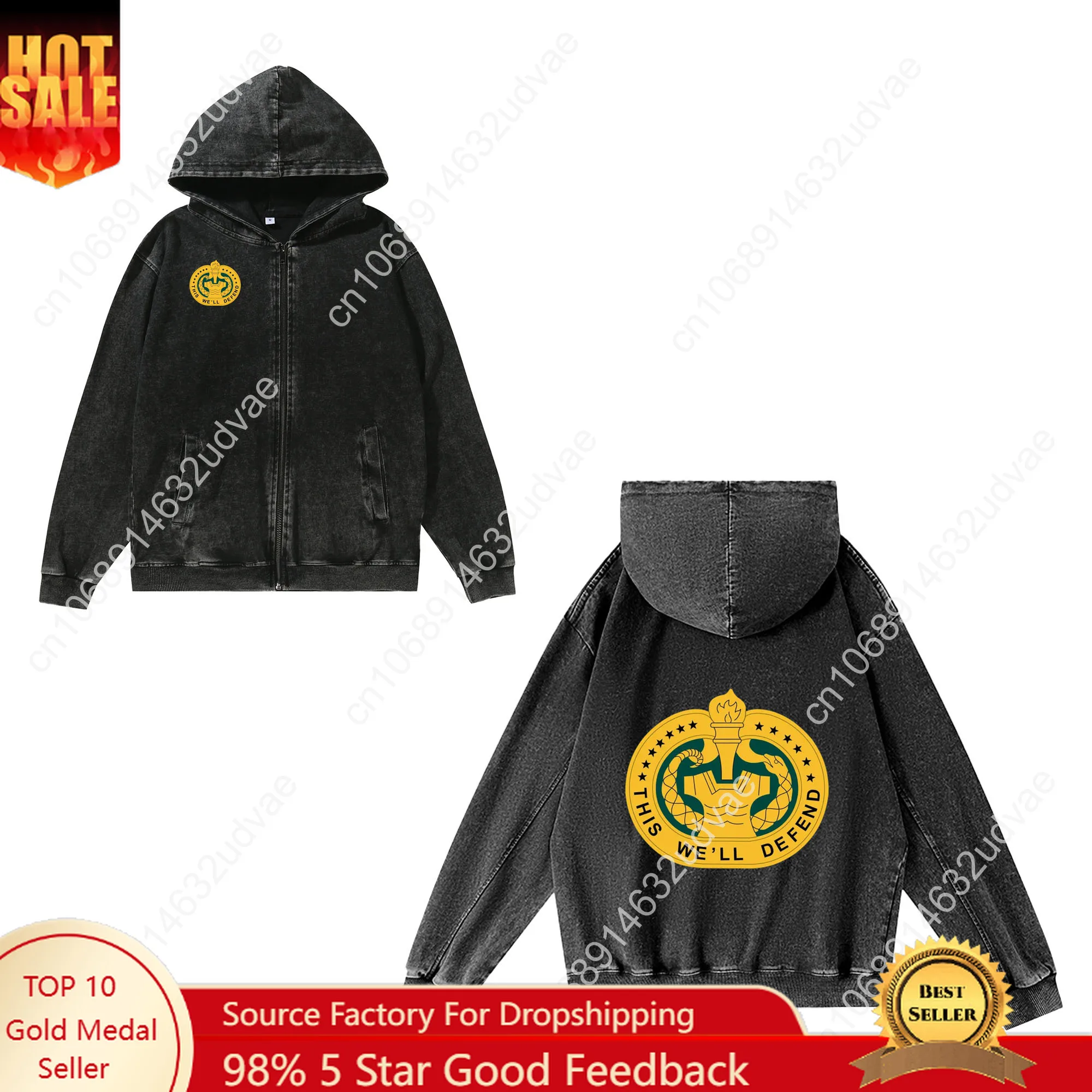 

Drill Sergeant Identification Badge Zipper Sweatshirt Man Woman Teenager Retro Hoodies Pullover Sweat Shirt Full Zip Jacket Tops