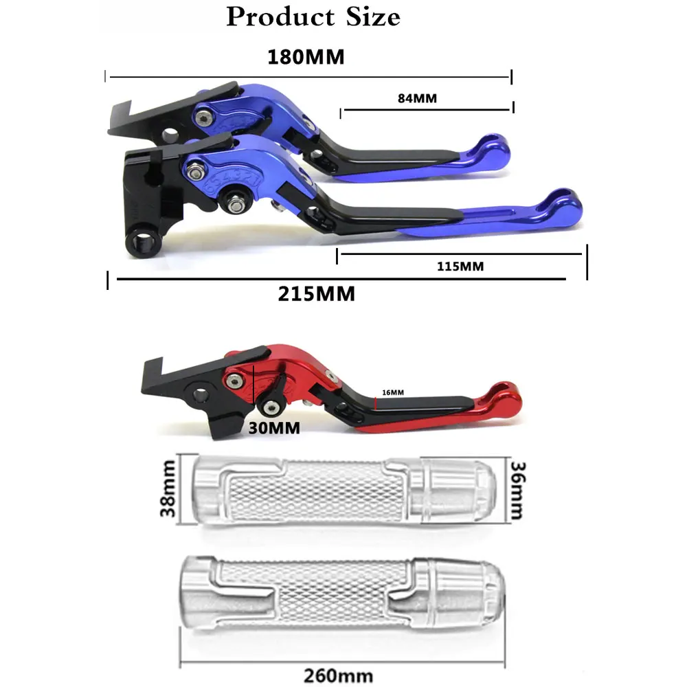 For YAMAHA XT600E XT600 E XT 600E 1990-2006 2005 2004 2003 2003 01 Adjustable Brake Clutch Lever Foldable Handle Hand Grips Set