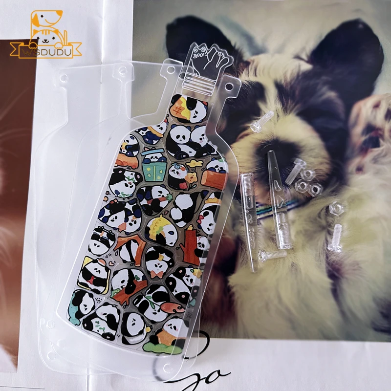 Acrylic Puzzle Cute 3D Jigsaw Toy Animal Panda Cartoon Shape Creative Hard Blocks Clear Assembly Bottle Fun Game Children Gifts