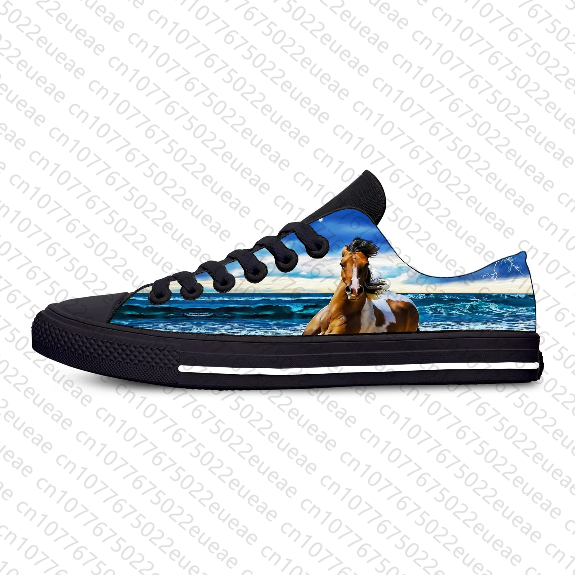 Baskets basses respirantes pour hommes et femmes, chaussures de gril décontractées, impression 3D, cheval comique, dessin animé manga, animal, chaud, léger, mode