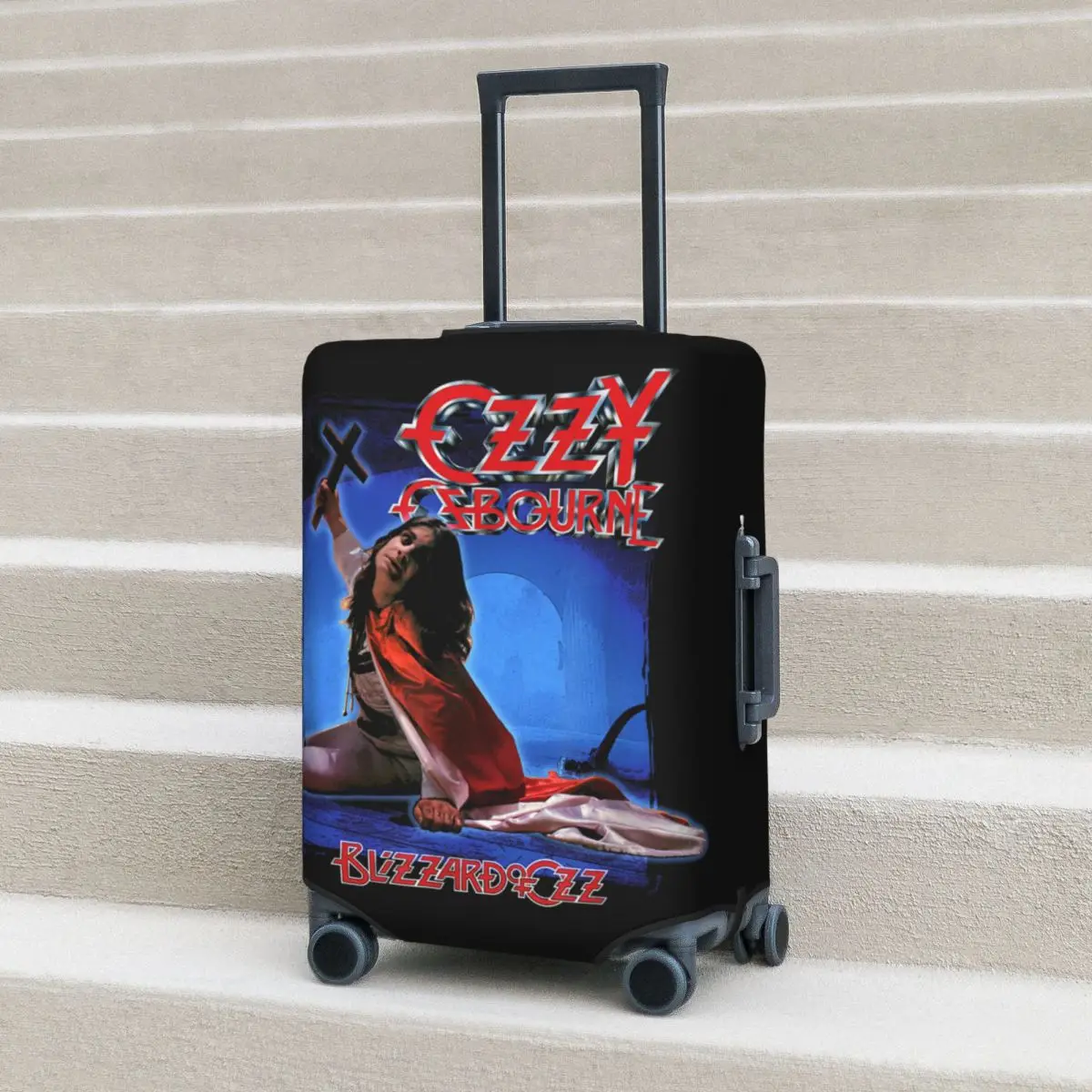 

Heavy Metal Rock Ozzy Osbourne Blizzard Album Cover Suitcase Cover Vacation Elastic Luggage Case Business Protection