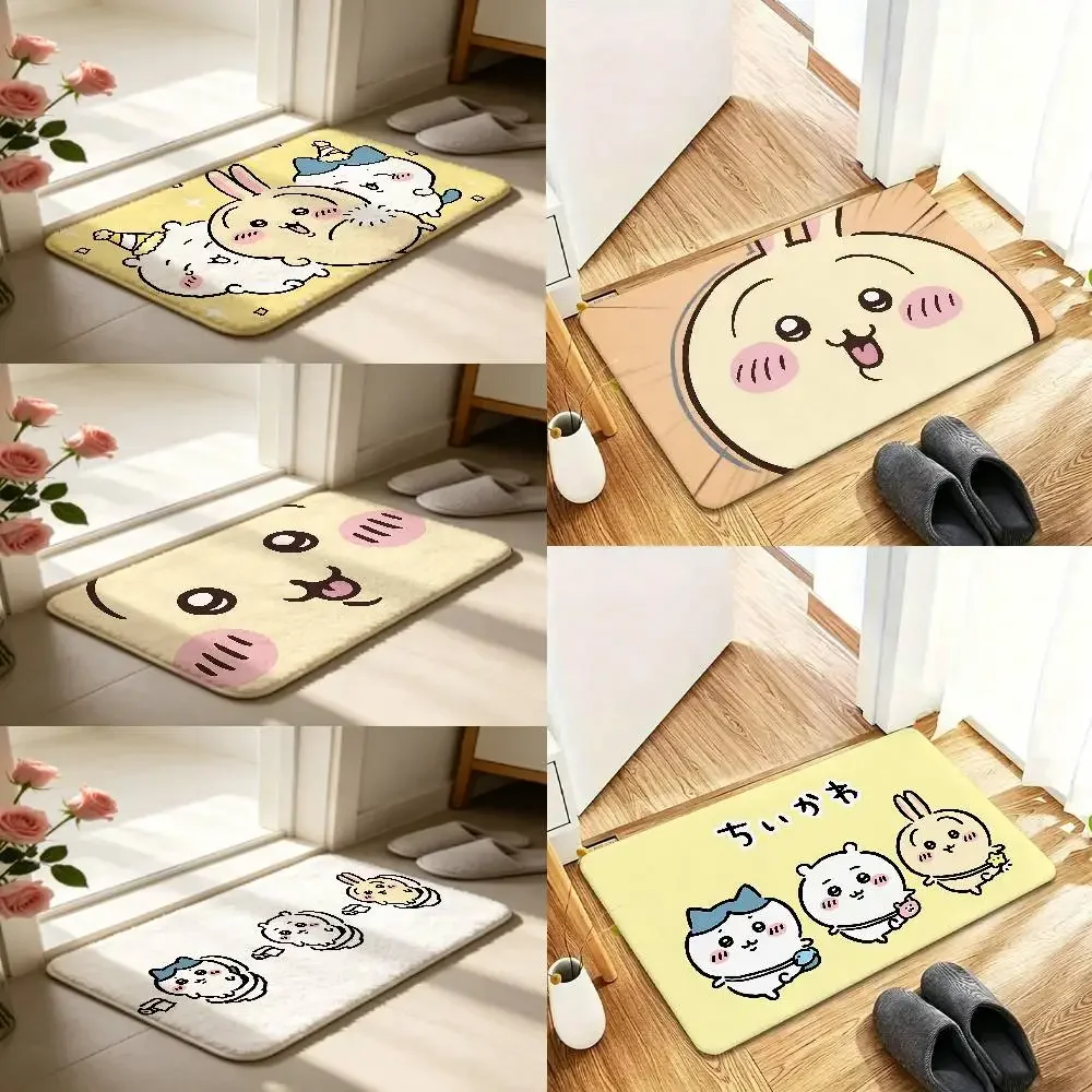 Cute-C-ChiikawaS-cartoon Floor Mat Durable Carpet Rug For Footpad Mats Style Soft Bedroom Floor House Laundry