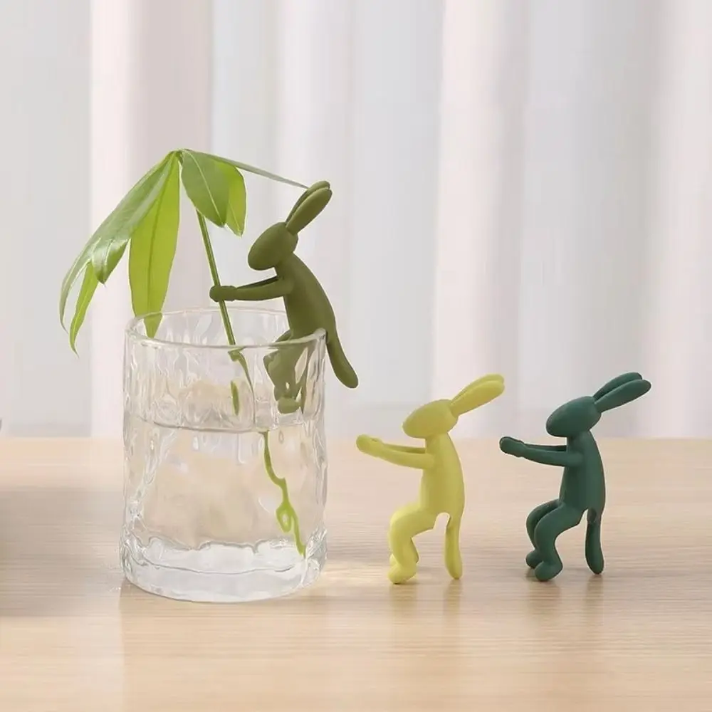 3PCS Plastic Rabbit Shaped Plant Propagation Buddy Colorful Rabbit Plant Stakes Rabbit Shaped Plant Stem Support Decorative