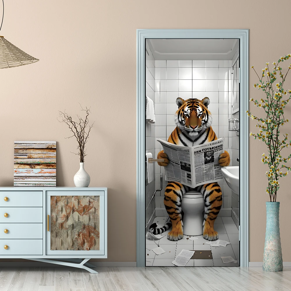 Alwayspon 215x95cm Self-Adhesive Door Mural Sticker, Vinyl Peel and Stick Waterproof Removable Door Wraps Poster Decals for Bedr