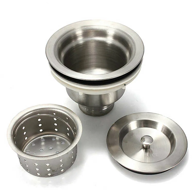 1Pcs Stainless Steel Kitchen Basin Waste Plug Sink Filter Sink Drain Assembly Waste Strainer And Basket Strainer Stopper