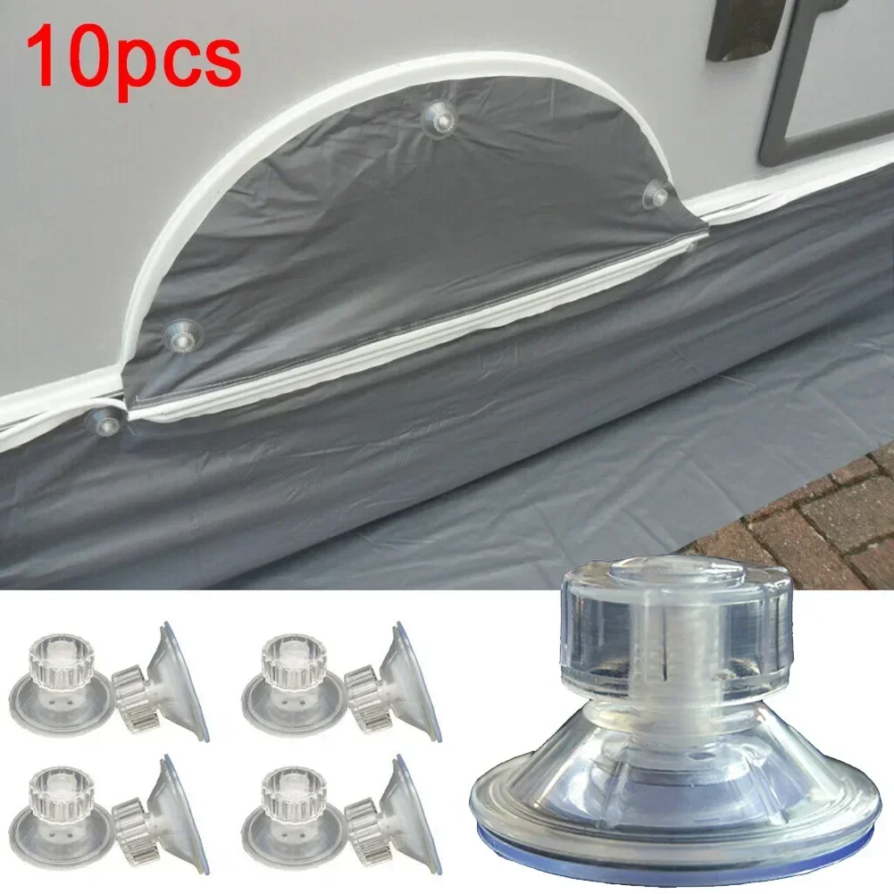 10pcs High-Grip Awning Suction Cup Fixing Pads Caravan Motorhome Organiser 45mm/Securing Hooks Car Camping Tarpaulin Accessories