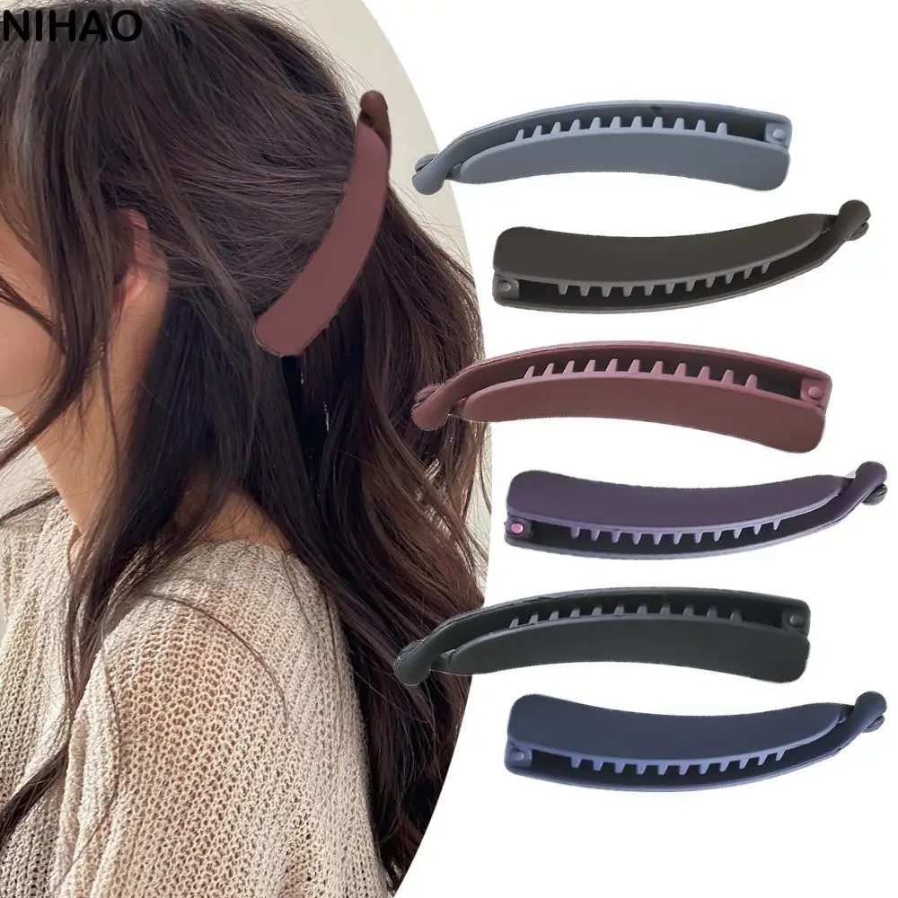 Pinzas para el cabello esmeriladas, Clip de plátano de Color sólido, accesorios para el cabello para mujer, pasadores de cola de caballo a la moda, pinzas para el cabello, horquillas