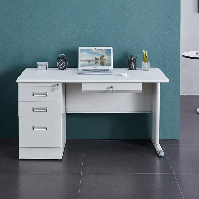 

Factory Directly Price Desk Office Station White Modern Style Desk With Drawers