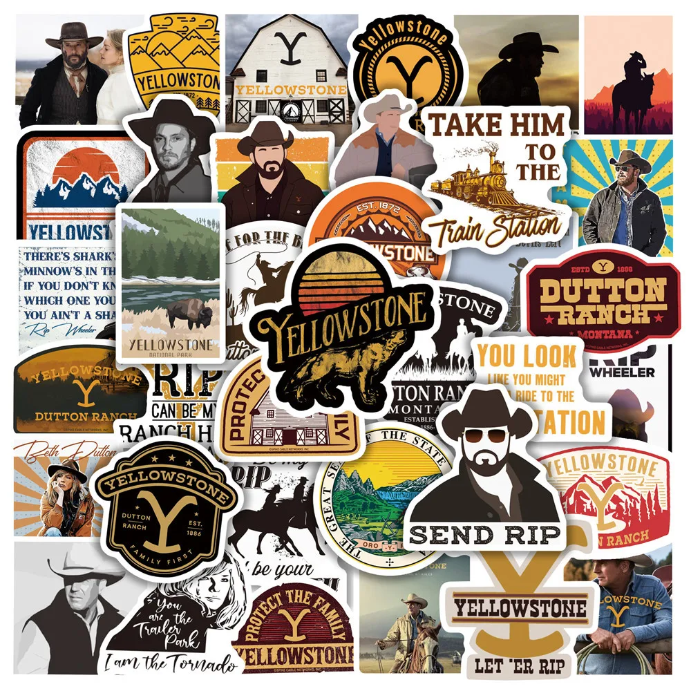 

10/30/50pcs American Drama Yellowstone Park Graffiti Stickers Usa Up Life Funny Scrapbook Diy Gift Laptop Phone Decal Stickers