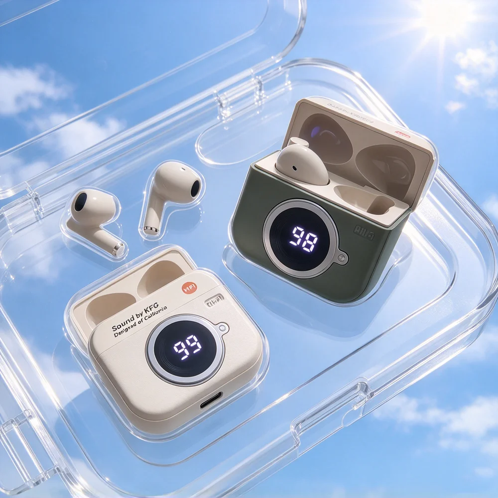 TWS Bluetooth Headset Wireless Earbuds Offer Delicate Vocal Performance Compact Carry Case Steady Signal for Commuting
