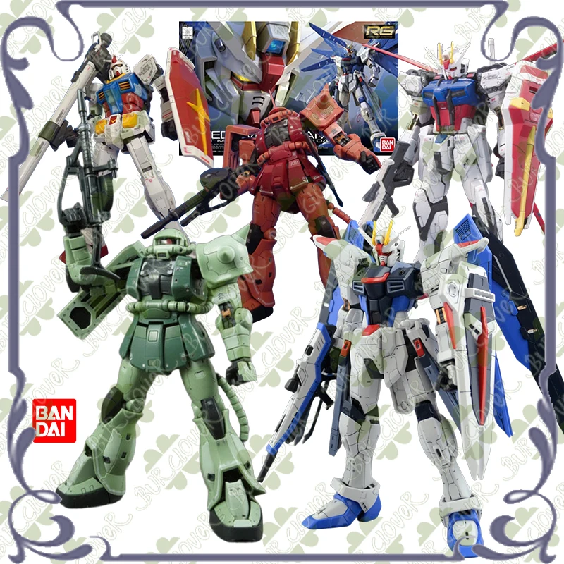 

BANDAI Original GUNDAM RG 1/144 Series RX-78-2 GUNDAM MS-06S ZAKU II AILE STRIKE GUNDAM MS-06F ZAKU II Assembly Model In Stock