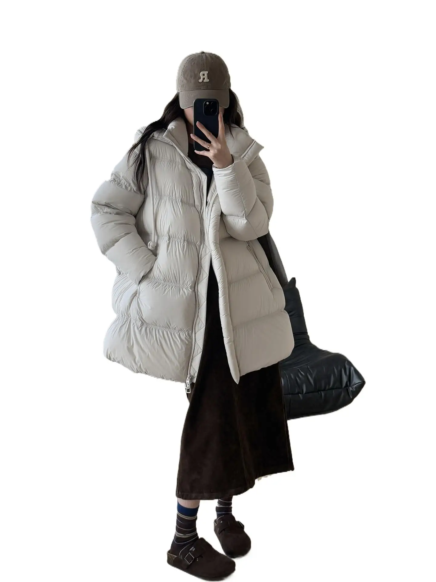 

Warm Furnace Puff 95 White Goose Down Down Jacket 2025 Winter New Style zero-pressure Warm mid-length bread Jacket jacket