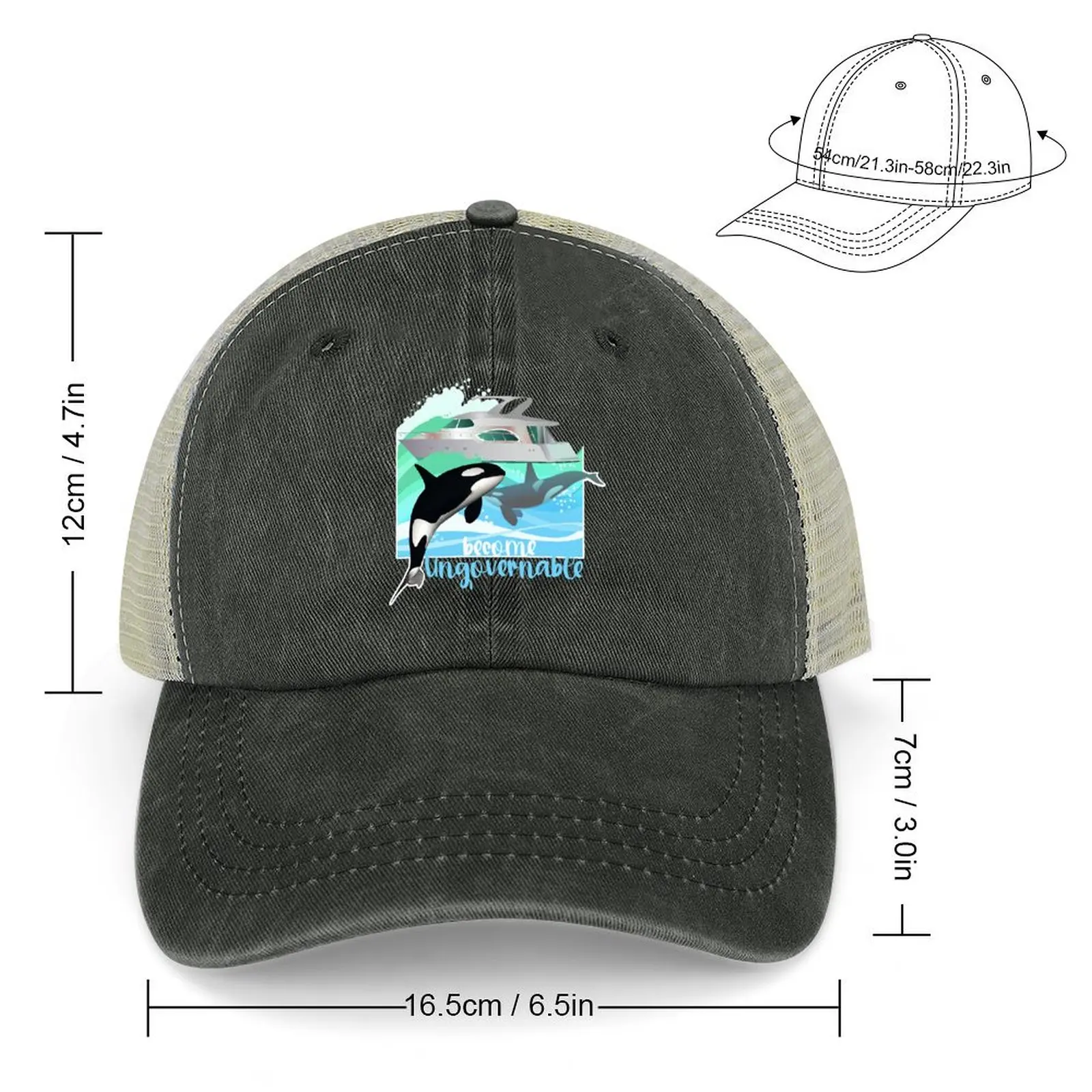 Yacht Orcas - Become Ungovernable Cowboy Hat Thermal Visor Luxury Man Hat Hip Hop black Designer Man Women's