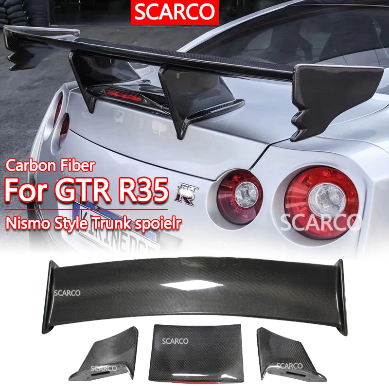 

For Nissan GTR R35 Spoiler Real Carbon Fiber Rear Trunk Lip Wing 2009-2015 Trim Body Kit Nismo Modification Car Accessories