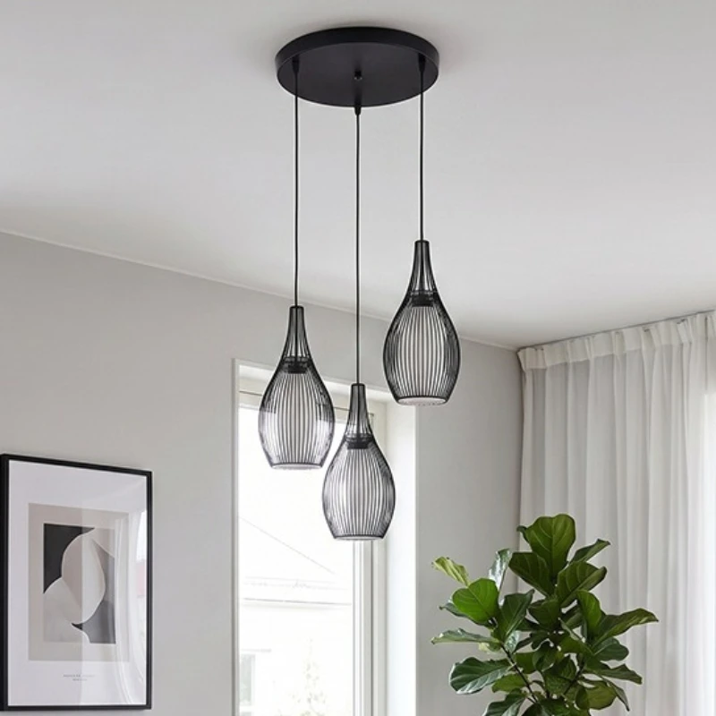 Nordic Gourd 3‑Head Pendant Light Unique Iron E27 Hanging Lamp for Bedroom Living Room Dining Room Corridor Home Decor Lighting