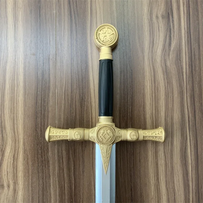 WW Medieval Cosplay Golden Solomon Sword Western Knight Sword Crusader Crusader Prop Role Cos Zoro Knife PU Weapon Model Toy