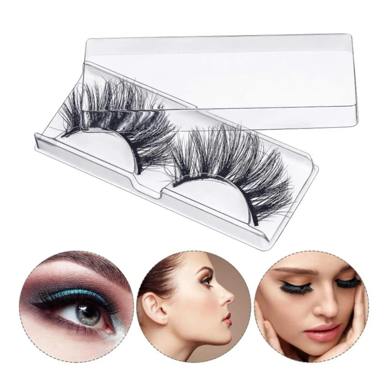 Soporte para bandeja de pestañas, paquete de 50 cajas de almacenamiento de plástico transparente, accesorios profesionales para salón de belleza para pestañas postizas