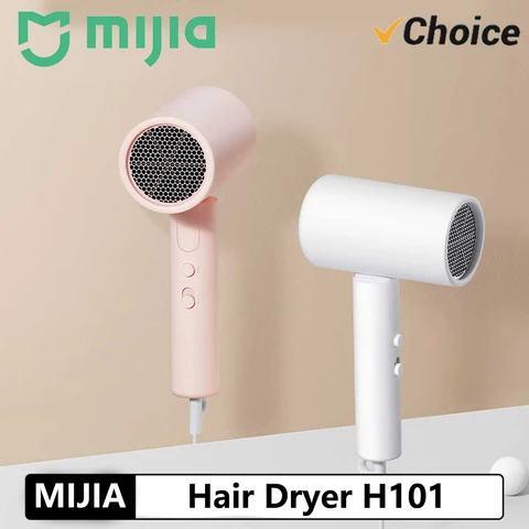Secador de Cabelo Portátil Dobrável MIJIA H101, Fluxo de Ar de 15m/s, 50 Milhões de Íons Negativos, 4 Modos, 1600W, 220V Versão CN com Adaptador