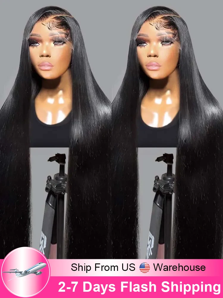 30 40inch Glueless Wig Human Hair Ready to Go Wear 13x6 Hd Lace Frontal Wig Human Hair Straight 360 Full Lace Wigs Pre Plucked