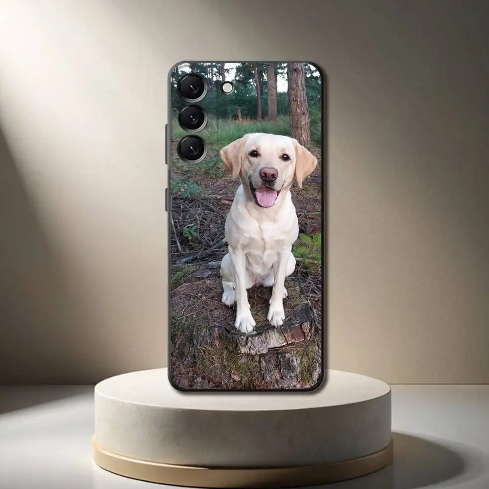 Casing Ponsel Anjing L-labrador untuk Samsung Galaxy A 73,72,51,53,52,71,22,5G,Note,J7,8,9 Sampul Hitam Lembut