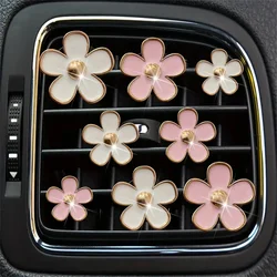 4-8pcs/set Small Car Air Outlet Perfume Decoration Clip Flower Daisy Design Car Interior Aromatherapy Fresheners Diffuser Access
