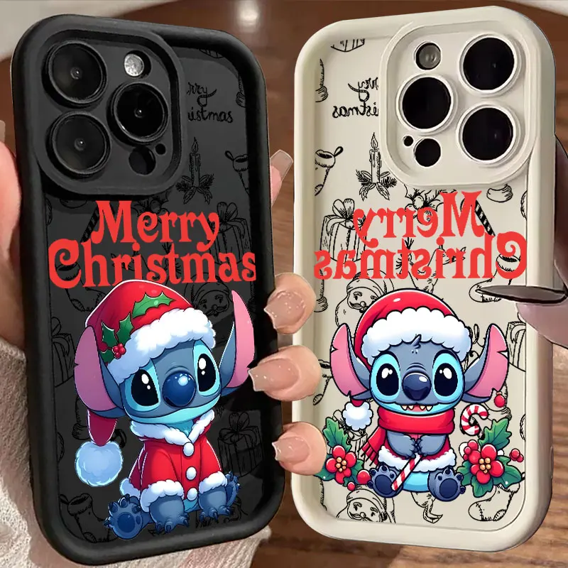 

Cute Christmas Coque For Iphone 15 13 17 16 Stichs Case For IPhone 17Air 11 13 12 16 Pro Max 14 Plus Soft Shockproof Phone Cover