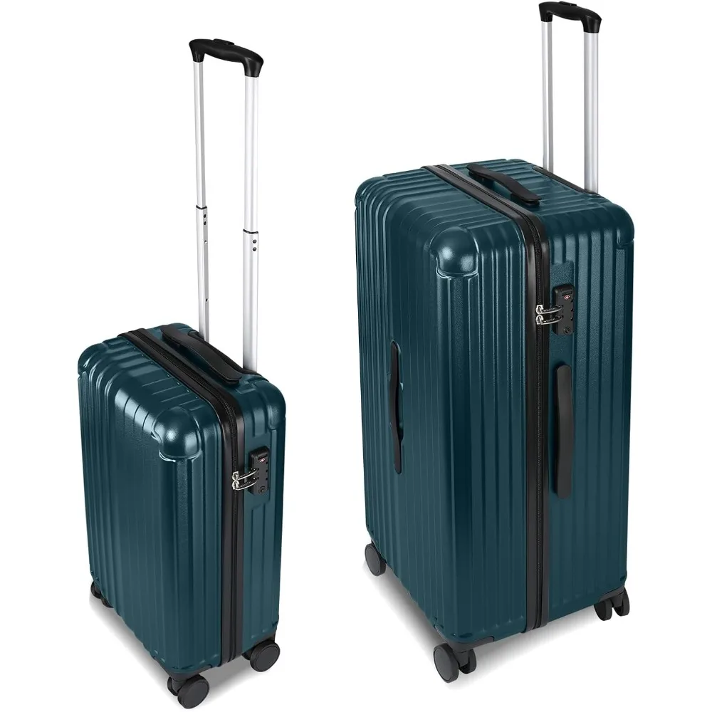 

Carry-on 20 Inch and 28 Inch Square Thickened ABS+PC Hard Shell luggage, 2-Piece Suitcase Set with TSA Lock & Dual Zipper Mesh I