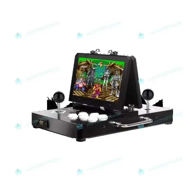 New Dual Screen Arcade Console for 2 Players Portable Folding Fighting Joystick Coin Operated Integrated Game Machine