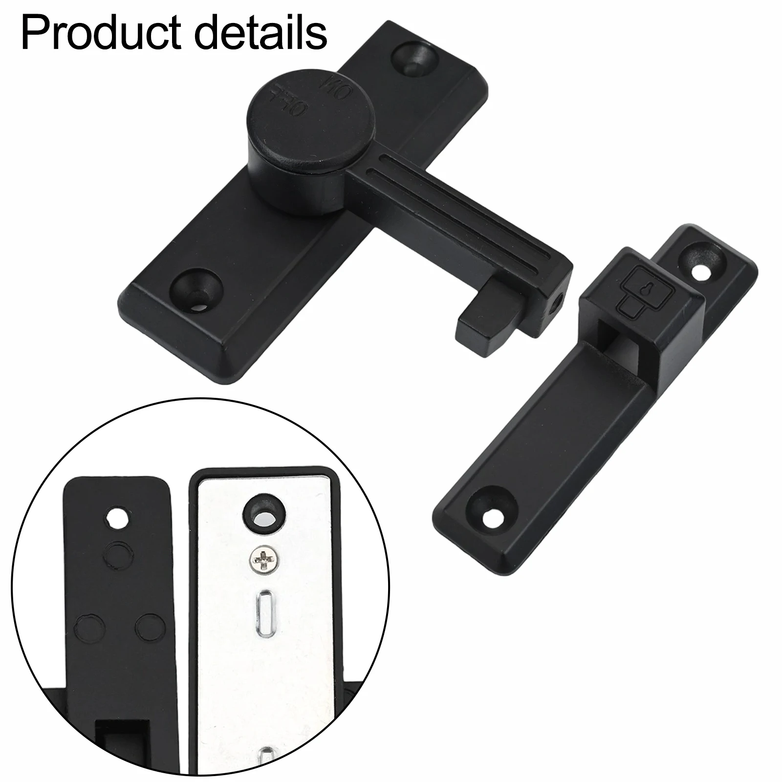 Black Barn Door Lock Home Protection Latch Multiple Application Lock Reliable Safety Latch Door Installation For Bathroom Doors